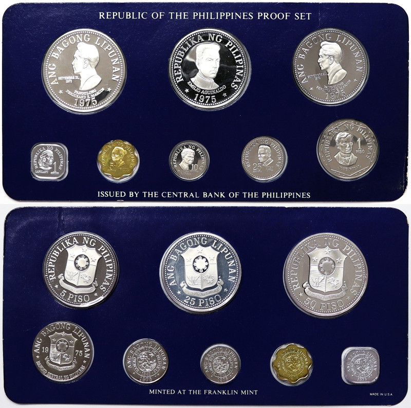 Philippines, Set, 1975, Ag.925 27,40 g. Ag.500 25,00 g, KM PS8, PROOF
