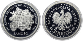 Poland, 300.000 Zlotych, 1993, Zamość. Mintage: 20.000 pcs. Ag.999 1 Ounce / 1 Oz, Y 260, PROOF