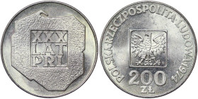 Poland, 200 Zlotych, 1974, 30th anniversary of the Polish People’s Republic. Ag.625 14,50 g, Y 72, UNC