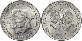 Poland, 200 Zlotych, 1975, 30th Anniversary of Victory against the Fascists. Ag.750 14,50 g, Y 79, UNC