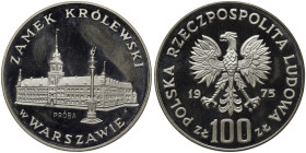 Poland, 100 Zlotych (Pattern), 1975, Royal Castle in Warsaw. Mintage: 5.000 pcs. Ag.625 16,50 g, KM Pr246, PROOF