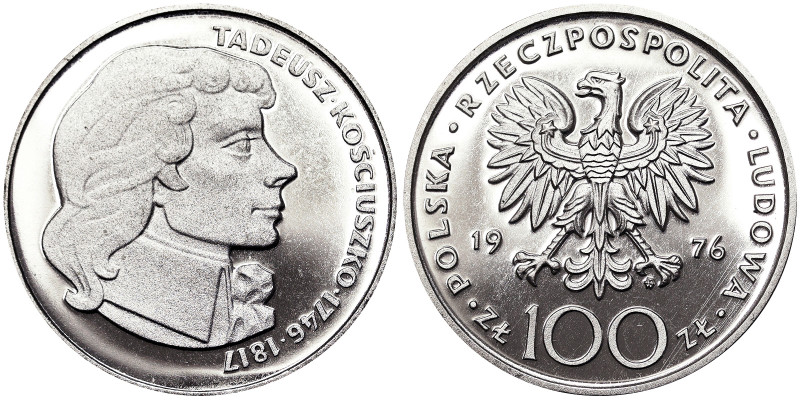 Poland, 100 Zlotych, 1976, Tadeusz Kosciuszko. Ag.625 16,50 g, Y 82, PROOF