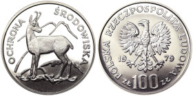Poland, 100 Zlotych, 1979, Environmental protection - Chamois. Mintage: 20.000 pcs. Ag.625 16,50 g, Y 105, PROOF