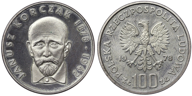 Poland, 100 Zlotych, 1978, Janusz Korczak. Mintage: 30.000 pcs. Ag.625 16,50 g, ...