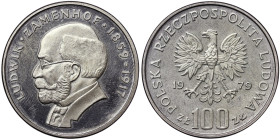 Poland, 100 Zlotych, 1979, 120th Anniversary - Birth of Ludwik Zamenhof. Mintage: 30.000 pcs. Ag.625 16,50 g, Y 103, PROOF
