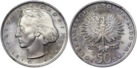Poland, 50 Zlotych, 1974, Fryderyk Chopin. Minatage: 10.375 pcs. Ag.750 12,75 g, Y 66, PROOF