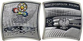 Poland, 20 Zlotych, 2012, 2010-12 UEFA European Football Championship. Mintage: 35.000 pcs. Ag.925 28,28 g, Y 829, PROOF