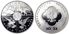 Poland, 10 Zlotych, 2000, The Great Jubilee of the Year 2000. Ag.925 14,14 g, Y 380, PROOF