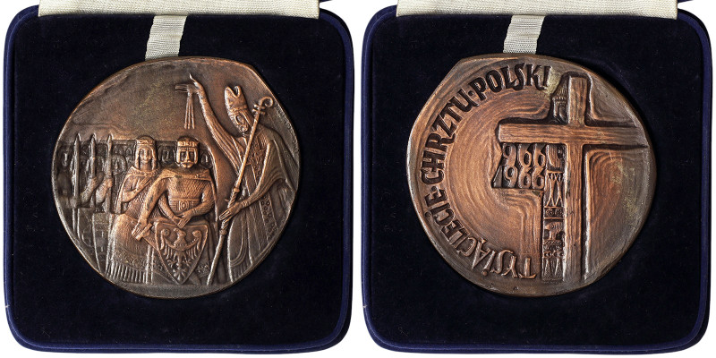 Poland, Medal, 1966, 1.000 years of Christianity in Poland. Opus: Józef Gosławsk...