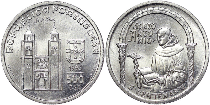 Portugal, 500 Escudos, 1995, 800th Anniversary of the Birth of Saint Anthony. Ag...