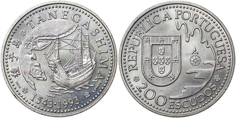 Portugal, 200 Escudos, 1993, IV-Portuguese Discoveries (Arrival to Japan) - Tane...