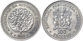 Portugal, 100 Escudos, 1986, 10th Anniversary of Regional Autonomy. Ni. 16,50 g, KM 45, UNC