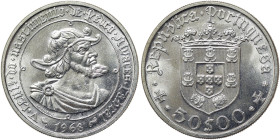 Portugal, 50 Escudos, 1968, 500th Anniversary of the Birth of Pedro Alvares Cabral. Ag.650 18,00 g, KM 593, UNC