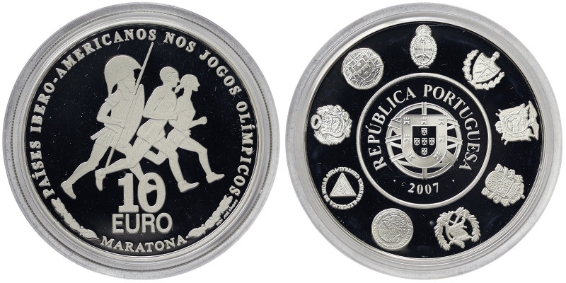 Portugal, 10 Euro, 2007, Ibero-American Series VII - Olympic Games. Mintage: 12....