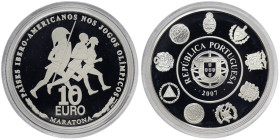 Portugal, 10 Euro, 2007, Ibero-American Series VII - Olympic Games. Mintage: 12.000 pcs. Ag.925 27,00 g, KM 821a, PROOF