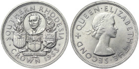 Rhodesia, Crown, 1953, 100th Birthday of Cecil Rhodes. Ag.500 28,28 g , KM 27, UNC