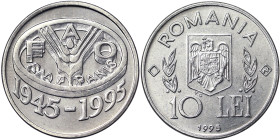 Romania, 10 Lei, 1995, 50th Anniversary of the FAO. Ni. 5,20 g, KM 117.2, UNC