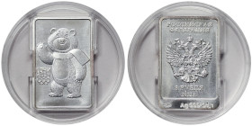Russia, 3 Roubles, 2012, The XXII Olympic Winter Games - The Bear. Ag.999 31,50 g, Y 1505, UNC
