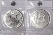 Rwanda, 50 Francs, 2020, Year of the Rat. Ag.999 1 Ounce / 1 Oz, KM 200, UNC