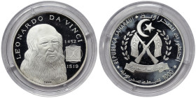 Sahrawi (Western Sahara), 1000 Pesetas (Token Fantasy Coin), 1999, Leonardo Da Vinci. Mintage: 1.950 pcs. Ag.999 15,00 g, KM 49, PROOF