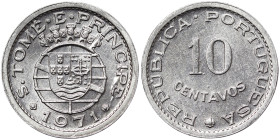Saint Thomas and Prince, 10 Centavos, 1971, Al. 0,60 g, KM 15a, UNC