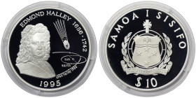 Samoa, 10 Tala, 1995, Edmond Halley. Mintage: 10.000 pcs. Ag.925 31,47 g, KM 105, PROOF