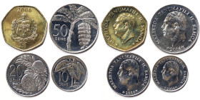Samoa, Lot 4 pcs. 1 Tala, 50, 20, 10 Sene 2006. Brass/Ni. UNC