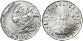 San Marino, 5.000 Lire, 1999, Toward the third millennium - Man & the exploration of his world. Ag.835 18,00 g, KM 396, PROOF