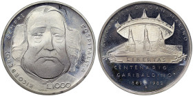 San Marino, 1.000 Lire, 1982, 100th Anniversary of the Death of Garibaldi. Mintage: 13.000 pcs. Ag.835 14,60 g, KM 141, PROOF