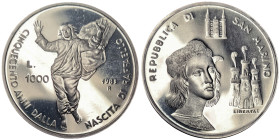San Marino, 1.000 Lire, 1983, 500th Anniversary of the birth of Raphael. Mintage: 12.000 pcs. Ag.835 14,60 g, KM 155, PROOF