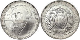 San Marino, 5 Euro, 2006, Melchiorre Delfico. Ag.925 18,00 g, KM 472, UNC