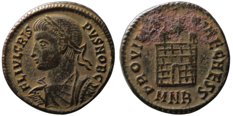 Crispus, as Caesar (AD 316-326). Nicomedia
AE Follis (17mm, 2,59g)