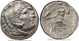 MACEDONIAN KINGDOM. Alexander III the Great (336-323 BC). AR drachm (18mm, 4.25 gm, 1h). NGC AU 3/5 - 2/5, flan flaw. Posthumous issue, Teos, ca. 310-...