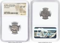 ILLYRIA. Apollonia. Ca. 2nd-1st centuries BC. AR drachm (18mm, 7h). NGC Choice VF. Asclapiadas and Philistion, magistrates. AΣKΛA/ΠIAΔAΣ, cow standing...