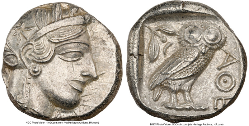ATTICA. Athens. Ca. 440-404 BC. AR tetradrachm (24mm, 17.22 gm, 9h). NGC MS 4/5 ...