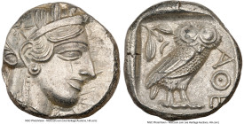 ATTICA. Athens. Ca. 440-404 BC. AR tetradrachm (24mm, 17.22 gm, 9h). NGC MS 4/5 - 4/5. Mid-mass coinage issue. Head of Athena right, wearing earring, ...