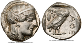 ATTICA. Athens. Ca. 440-404 BC. AR tetradrachm (25mm, 17.20 gm, 10h). NGC Choice AU 5/5 - 4/5, brushed. Mid-mass coinage issue. Head of Athena right, ...