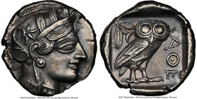 ATTICA. Athens. Ca. 440-404 BC. AR tetradrachm (24mm, 17.18 gm, 8h). NGC Choice AU 5/5 - 3/5, brushed. Mid-mass coinage issue. Head of Athena right, w...