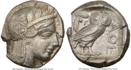 ATTICA. Athens. Ca. 440-404 BC. AR tetradrachm (24mm, 16.87 gm, 7h). NGC XF 5/5 - 2/5, edge chip. Mid-mass coinage issue. Head of Athena right, wearin...