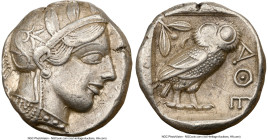 ATTICA. Athens. Ca. 440-404 BC. AR tetradrachm (23mm, 17.18 gm, 1h). NGC Choice VF 5/5 - 2/5, graffito. Mid-mass coinage issue. Head of Athena right, ...