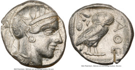 ATTICA. Athens. Ca. 440-404 BC. AR tetradrachm (25mm, 17.15 gm, 10h). NGC Choice VF 5/5 - 2/5, brushed, test cut. Mid-mass coinage issue. Head of Athe...