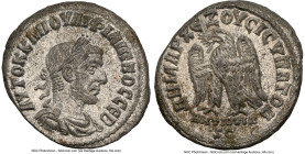 SYRIA. Antioch. Philip I (AD 244-249). BI tetradrachm (27mm, 12.11 gm, 6h). NGC MS 5/5 - 4/5. AD 248-249. ΑΥΤΟΚ Κ Μ ΙΟΥΛΙ ΦΙΛΙΠΠΟC CΕΒ, laureate, drap...