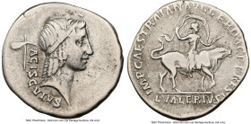 Trajan (AD 98-117). AR denarius (17mm, 3.03 gm, 7h). NGC VF 5/5 - 4/5. Restitution issue of L. Valerius Acisculus (45 BC). Rome, c. AD 107. ACISCVLVS,...