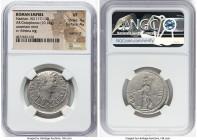 Hadrian (AD 117-138). AR cistophorus (28mm, 10.13 gm, 12h). NGC VF 4/5 - 4/5, overstruck. Uncertain mint, after AD 128. HADRIANVS-AVGVSTVS P P, bare h...