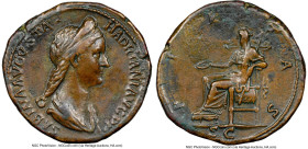Sabina (AD 128-136/7). AE sestertius (32mm, 28.62 gm, 7h). NGC Choice VF 5/5 - 4/5. Rome, AD 127/8-138. SABINA AVGVSTA-HADRIANI AVG P P, diademed, dra...