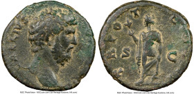 Aelius Caesar (AD 136-138). AE as (25mm, 6h). NGC Fine, light scratches. Rome, AD 137. L AELIVS-CAESAR, bare head of Aelius right / TR•PO-T-COS II, Sp...