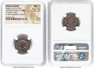 Crispus (AD 316-326). AE3 or BI nummus (20mm, 3.92 gm, 7h). NGC MS 5/5 - 5/5. Trier, 1st officina, AD 321. IVL CRISPVS NOB CAES, laureate, cuirassed b...