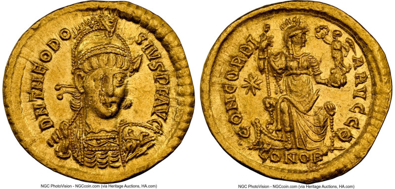 Theodosius II, Eastern Roman Empire (AD 402-450). AV solidus (21mm, 4.47 gm, 5h)...