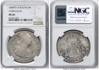 Charles IV 8 Reales 1808 PTS-PJ MS60 NGC, Potosi mint, KM73, Cal-1014. CAROLUS IIII. Last year of type. HID09801242017 © 2024 Heritage Auctions | All ...
