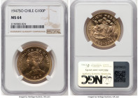 Republic gold 100 Pesos 1947-So MS64 NGC, Santiago mint, KM175, Fr-54. HID09801242017 © 2024 Heritage Auctions | All Rights Reserved www.HA.com/TexasA...